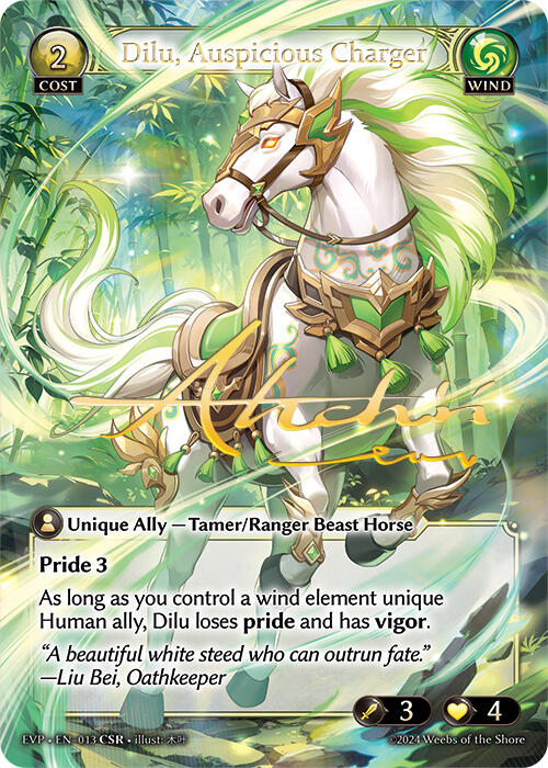 Dilu, Auspicious Charger (CSR) (13) [Mortal Ambition] | Card Merchant Takapuna