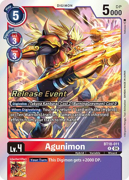 Agunimon [BT18-011] [Release Special Booster Ver.2.0 Promos] | Card Merchant Takapuna