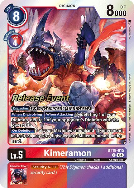 Kimeramon [BT18-015] [Release Special Booster Ver.2.0 Promos] | Card Merchant Takapuna