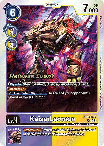 KaiserLeomon [BT18-077] [Release Special Booster Ver.2.0 Promos] | Card Merchant Takapuna