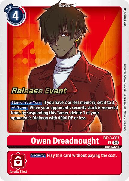 Owen Dreadnought [BT18-087] [Release Special Booster Ver.2.0 Promos] | Card Merchant Takapuna