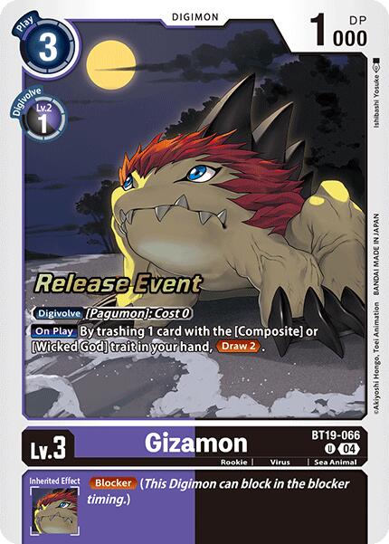 Gizamon [BT19-066] [Release Special Booster Ver.2.0 Promos] | Card Merchant Takapuna