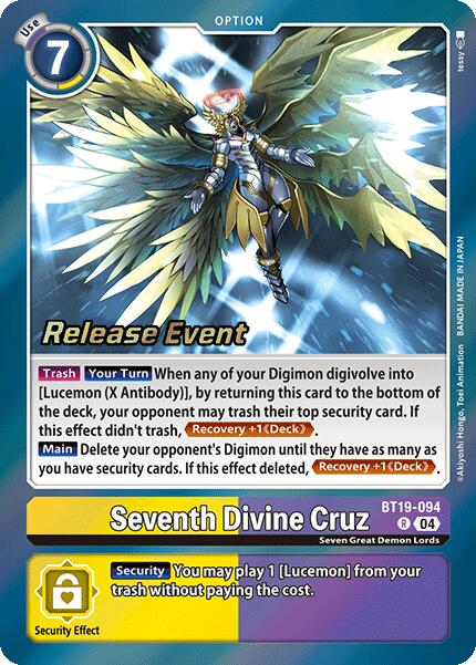 Seventh Divine Cruz [BT19-094] [Release Special Booster Ver.2.0 Promos] | Card Merchant Takapuna