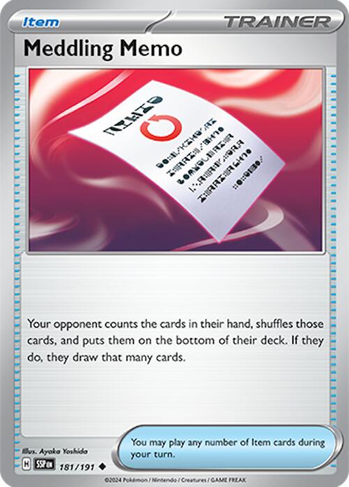 Meddling Memo (181/191) [Scarlet & Violet: Surging Sparks] | Card Merchant Takapuna