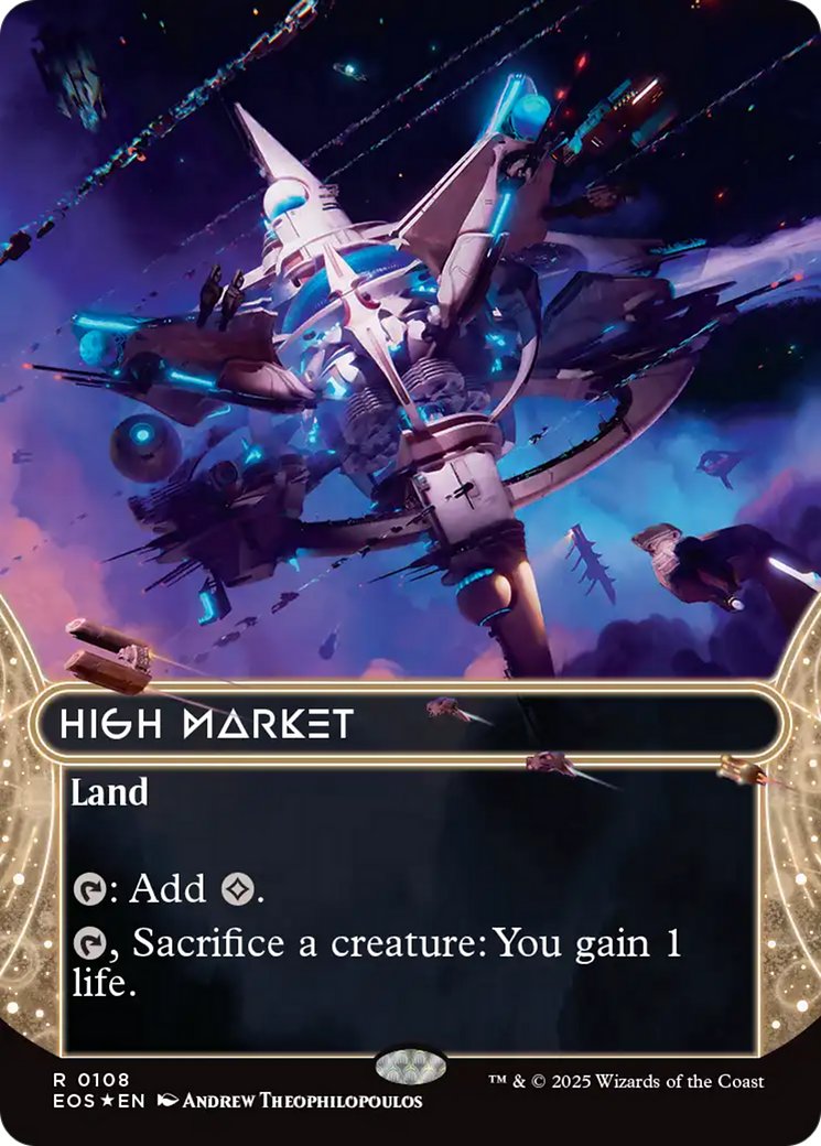 High Market (0108) (Borderless) (Galaxy Foil) [Edge of Eternities: Stellar Sights] | Card Merchant Takapuna