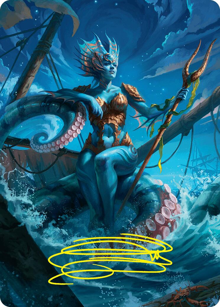 Kiora, the Rising Tide Art Card (30/54) (Gold-Stamped Signature) [Foundations Art Series] | Card Merchant Takapuna