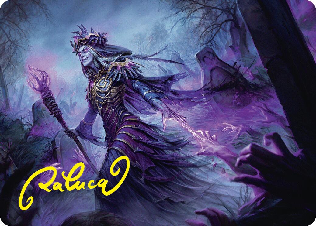 Zul Ashur, Lich Lord Art Card (10/54) (Gold-Stamped Signature) [Foundations Art Series] | Card Merchant Takapuna