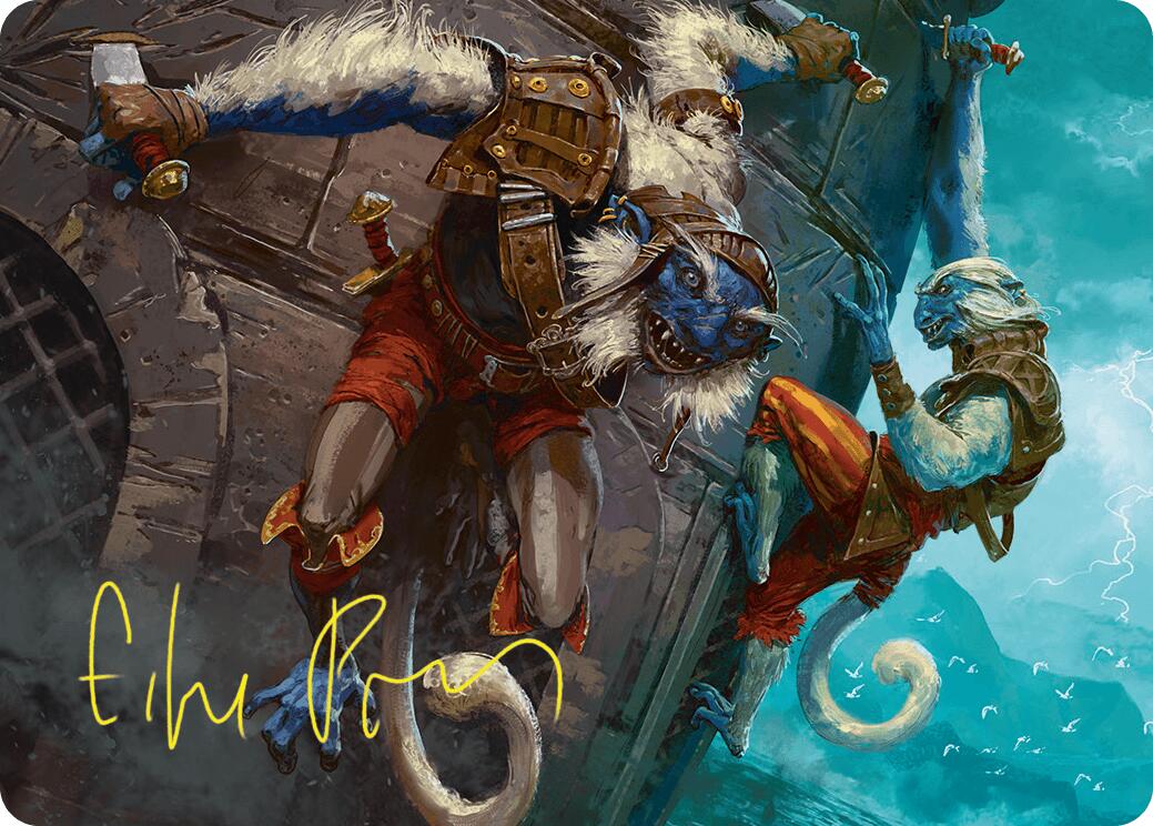 Goblin Boarders Art Card (11/54) (Gold-Stamped Signature) [Foundations Art Series] | Card Merchant Takapuna