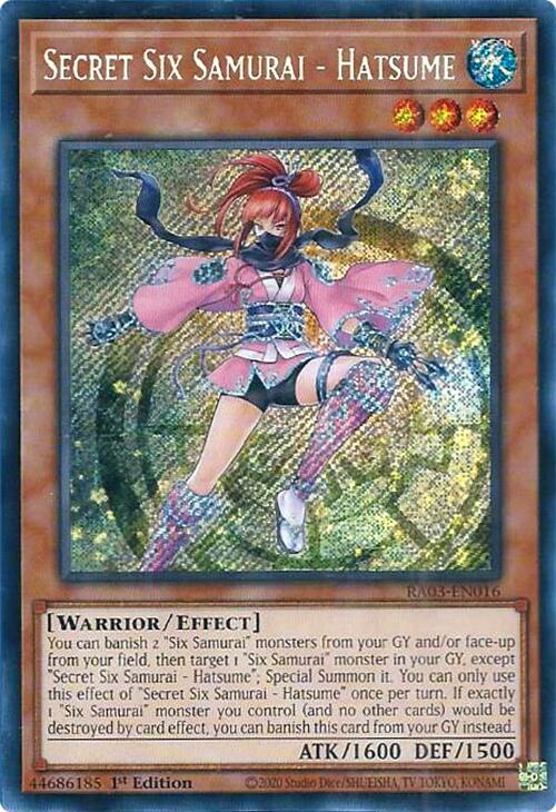 Secret Six Samurai - Hatsume (Secret Rare) [RA03-EN016] Secret Rare | Card Merchant Takapuna