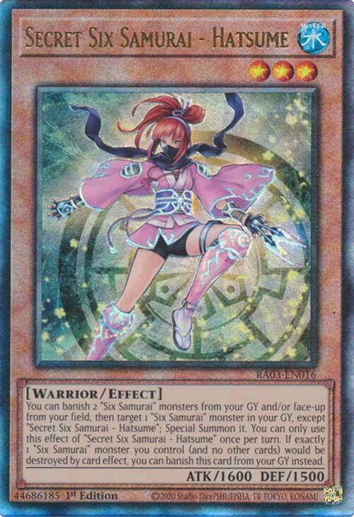Secret Six Samurai - Hatsume (UTR) [RA03-EN016] Prismatic Ultimate Rare | Card Merchant Takapuna