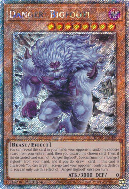 Danger! Bigfoot! (Alternate Art) (Platinum Secret Rare) [RA03-EN019] Platinum Secret Rare | Card Merchant Takapuna