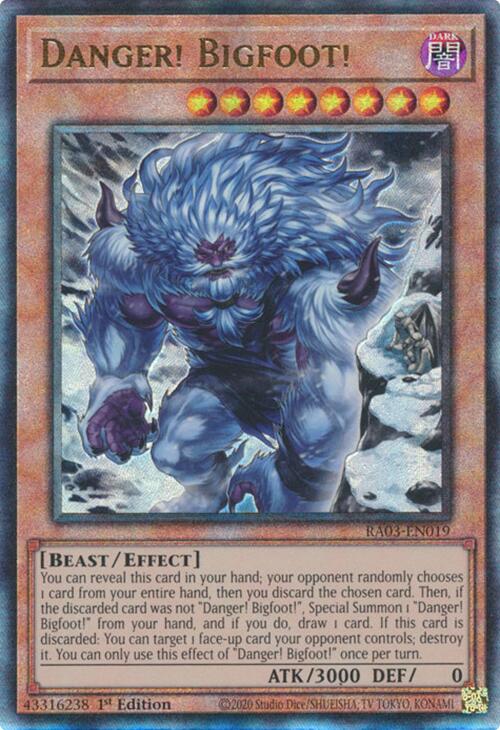 Danger! Bigfoot! (Alternate Art) (UTR) [RA03-EN019] Prismatic Ultimate Rare | Card Merchant Takapuna