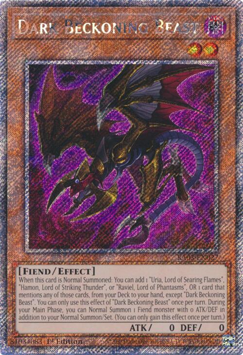 Dark Beckoning Beast (Platinum Secret Rare) [RA03-EN027] Platinum Secret Rare | Card Merchant Takapuna