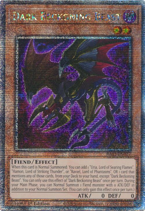 Dark Beckoning Beast (Quarter Century Secret Rare) [RA03-EN027] Quarter Century Secret Rare | Card Merchant Takapuna