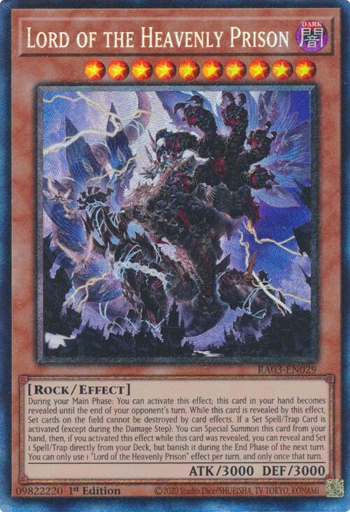 Lord of the Heavenly Prison (CR) [RA03-EN029] Prismatic Collector's Rare | Card Merchant Takapuna