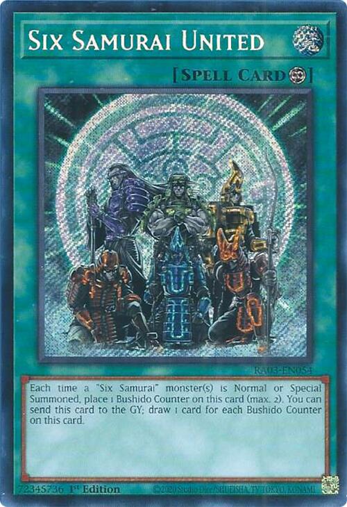 Six Samurai United (Secret Rare) [RA03-EN054] Secret Rare | Card Merchant Takapuna