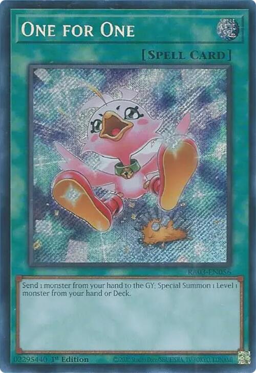 One for One (Alternate Art) (Secret Rare) [RA03-EN056] Secret Rare | Card Merchant Takapuna