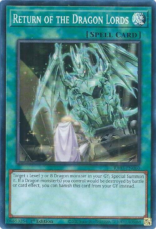 Return of the Dragon Lords [RA03-EN060] Super Rare | Card Merchant Takapuna