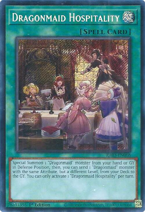 Dragonmaid Hospitality (Secret Rare) [RA03-EN068] Secret Rare | Card Merchant Takapuna