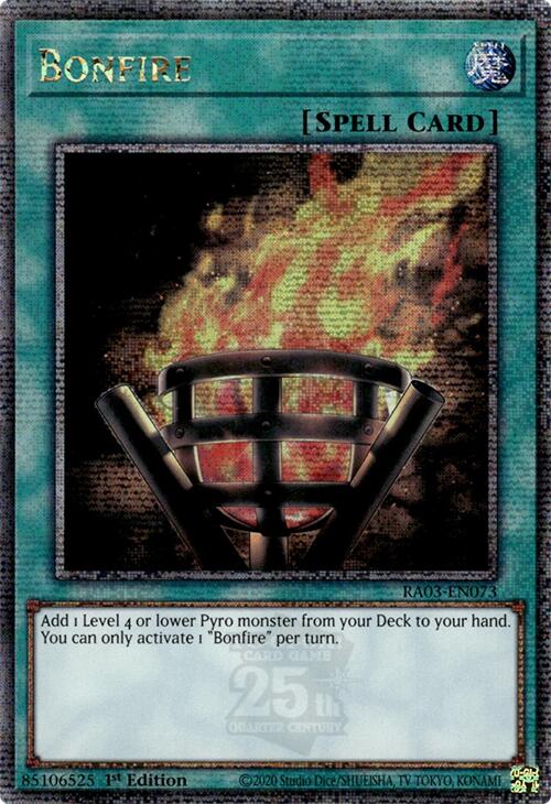 Bonfire (Quarter Century Secret Rare) [RA03-EN073] Quarter Century Secret Rare | Card Merchant Takapuna