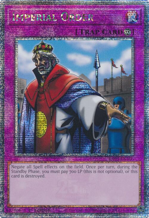 Imperial Order (Quarter Century Secret Rare) [RA03-EN106] Quarter Century Secret Rare | Card Merchant Takapuna
