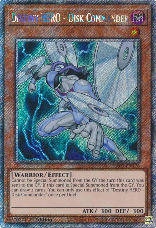 Destiny HERO - Disk Commander (Platinum Secret Rare) [RA03-EN176] Platinum Secret Rare | Card Merchant Takapuna