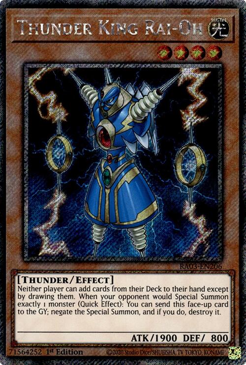Thunder King Rai-Oh (Platinum Secret Rare) [RA03-EN206] Platinum Secret Rare | Card Merchant Takapuna