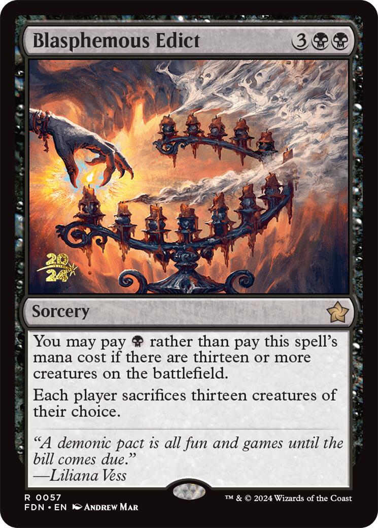 Blasphemous Edict [Foundations Prerelease Promos] | Card Merchant Takapuna