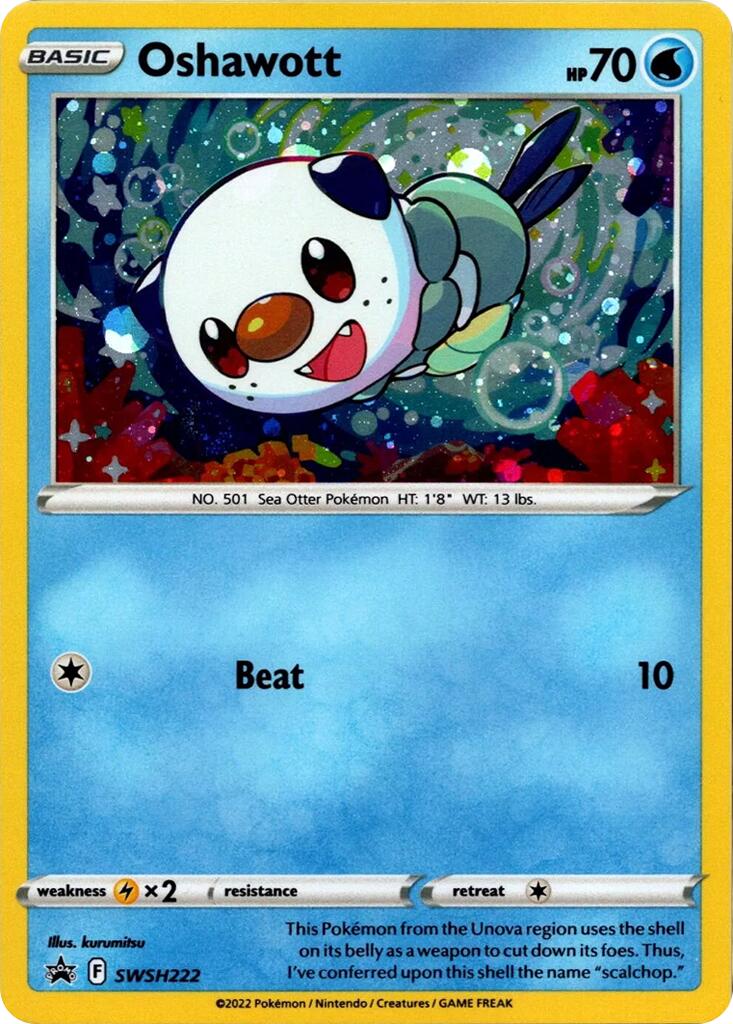 Oshawott (SWSH222) (Cosmo Holo) [Sword & Shield: Black Star Promos] | Card Merchant Takapuna