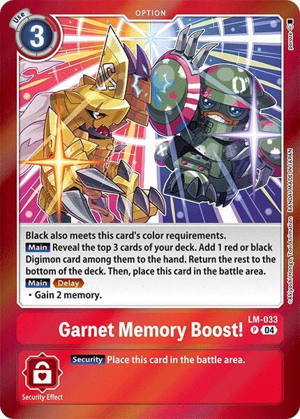 Garnet Memory Boost! [LM-033] [Special Limited Set] | Card Merchant Takapuna