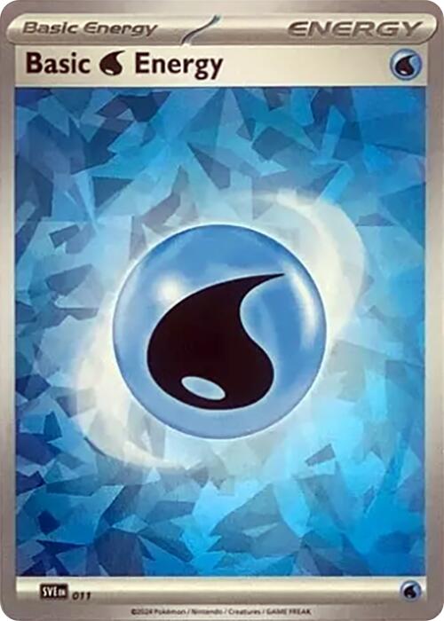 Basic Water Energy (011) (Cracked Ice Holo) [Scarlet & Violet: Stellar Crown] | Card Merchant Takapuna
