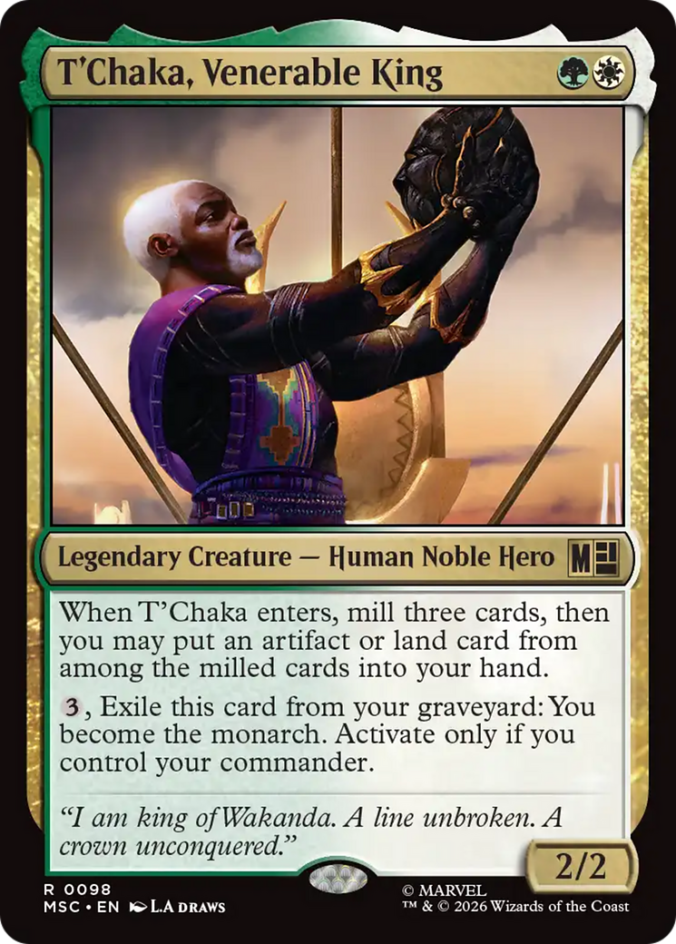T'Chaka, Venerable King (Surge Foil) [Marvel Super Heroes Commander] | Card Merchant Takapuna