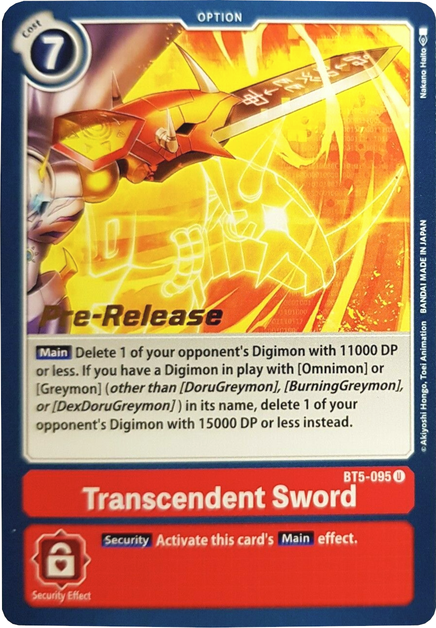 Transcendent Sword [BT5-095] [Battle of Omni Pre-Release Promos] | Card Merchant Takapuna