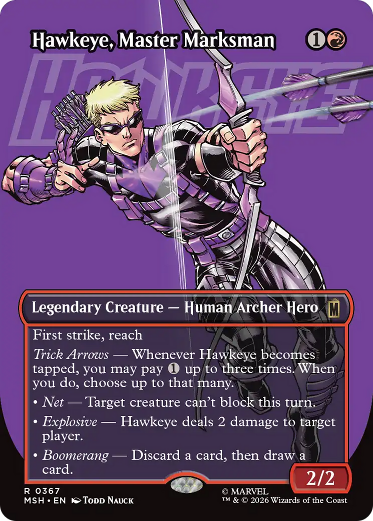 Hawkeye, Master Marksman (Borderless) [Marvel Super Heroes] | Card Merchant Takapuna
