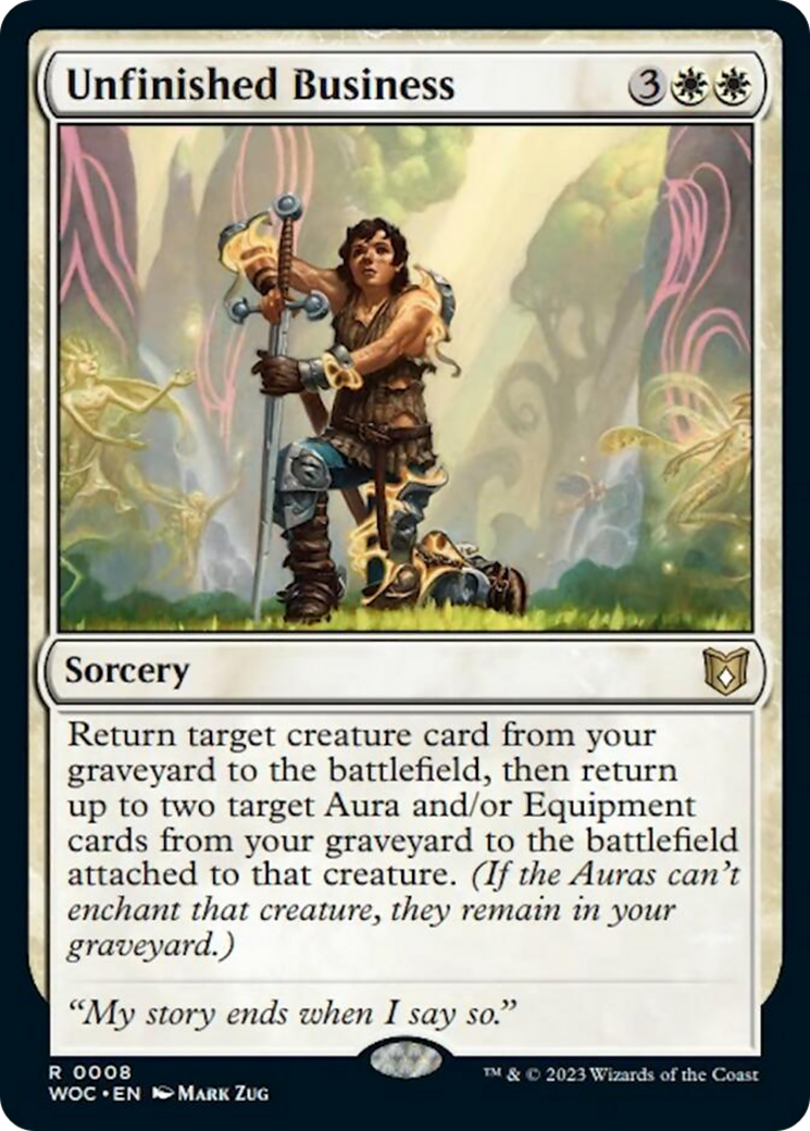 Unfinished Business [Wilds of Eldraine Commander] | Card Merchant Takapuna