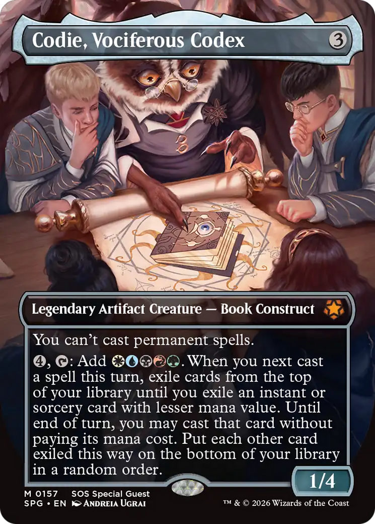 Codie, Vociferous Codex (Borderless) [Secrets of Strixhaven Special Guests] | Card Merchant Takapuna