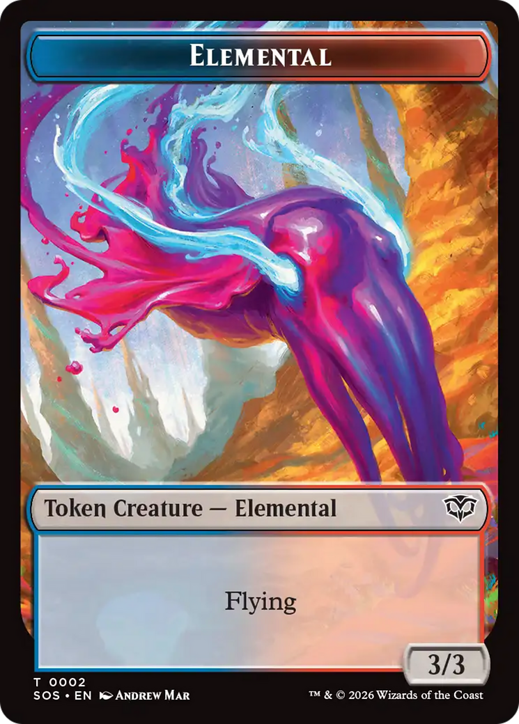 Elemental (0002) // Treasure Double-Sided Token [Secrets of Strixhaven Tokens] | Card Merchant Takapuna