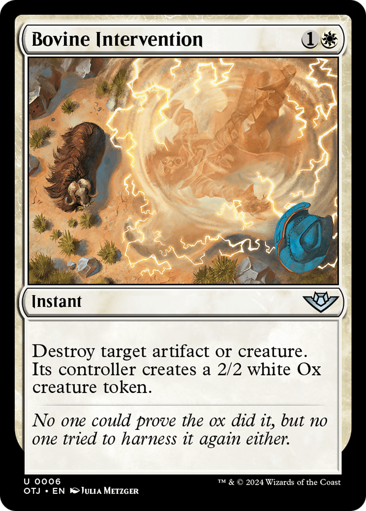Bovine Intervention [Outlaws of Thunder Junction] | Card Merchant Takapuna