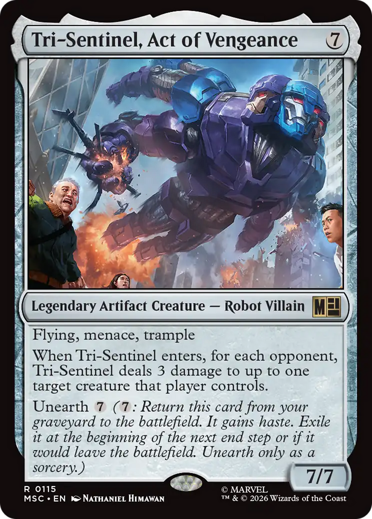 Tri-Sentinel, Act of Vengeance (Surge Foil) [Marvel Super Heroes Commander] | Card Merchant Takapuna