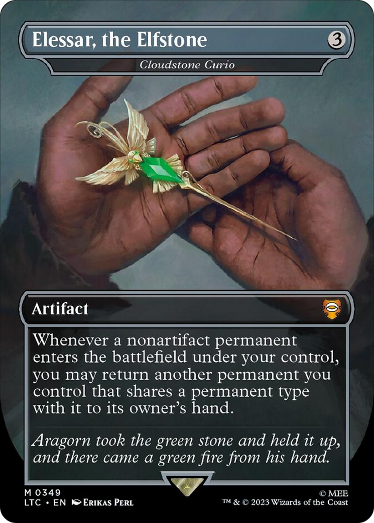 Cloudstone Curio - Elessar, the Elfstone (Borderless) [The Lord of the Rings: Tales of Middle-Earth Commander] | Card Merchant Takapuna