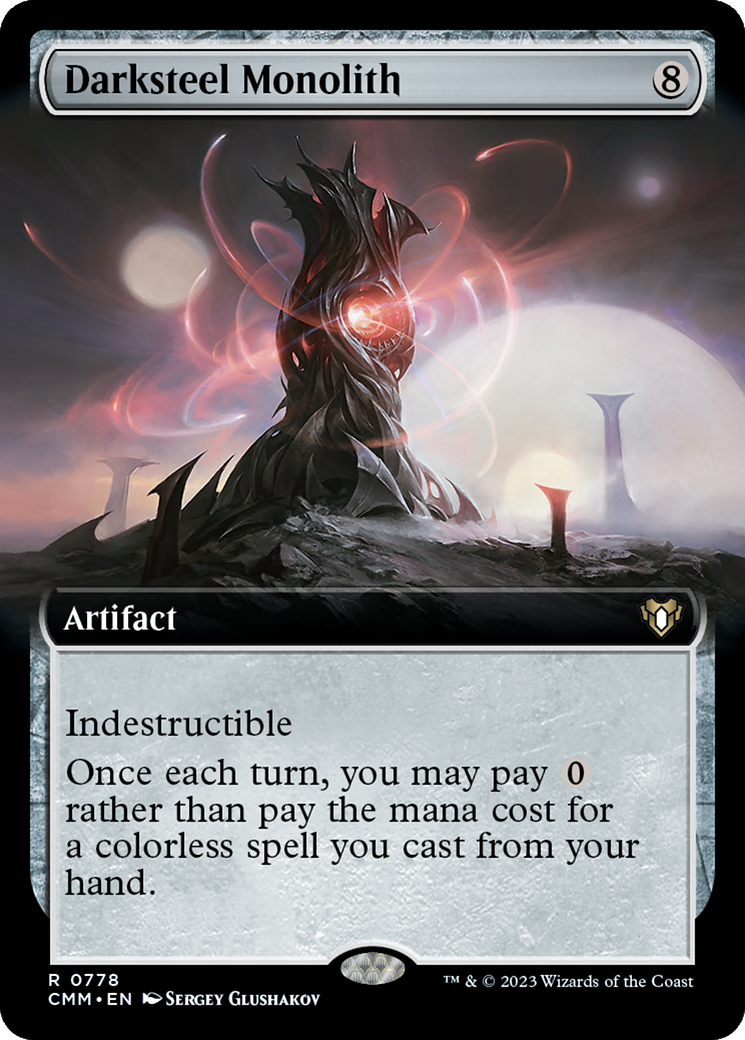 Darksteel Monolith (Extended Art) [Commander Masters] | Card Merchant Takapuna