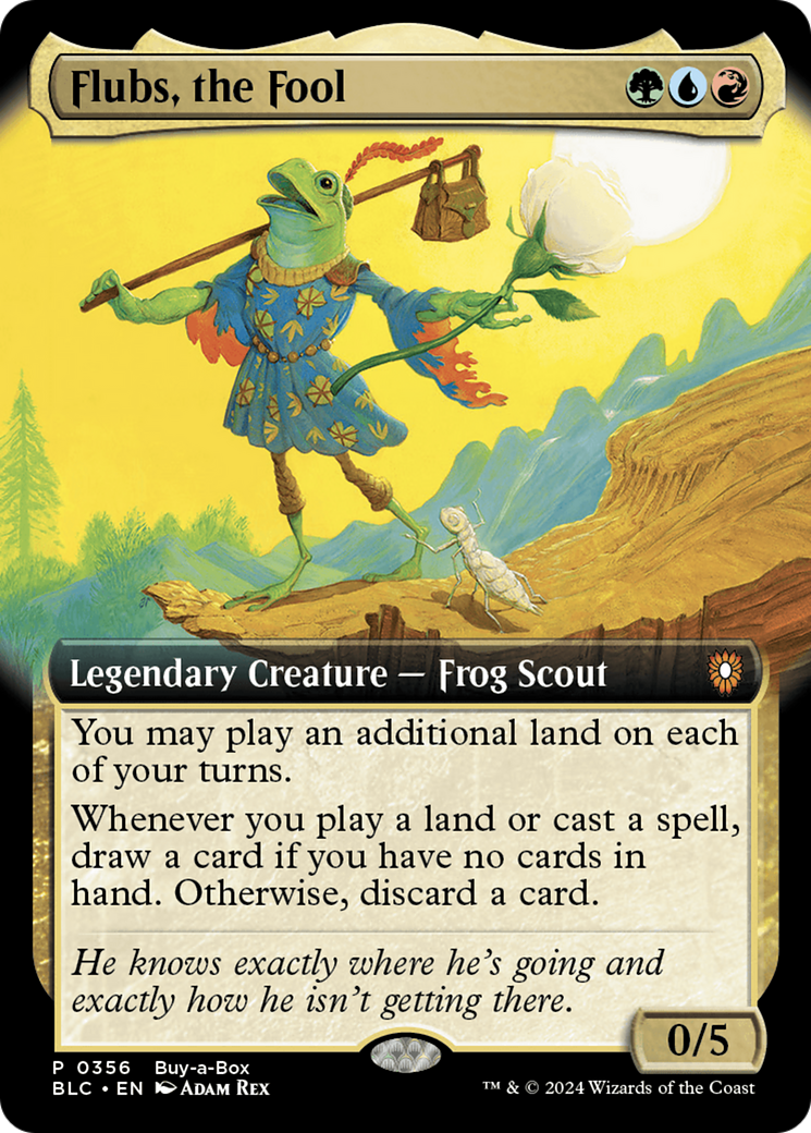 Flubs, the Fool (Buy-A-Box) (Extended Art) [Bloomburrow Promos] | Card Merchant Takapuna