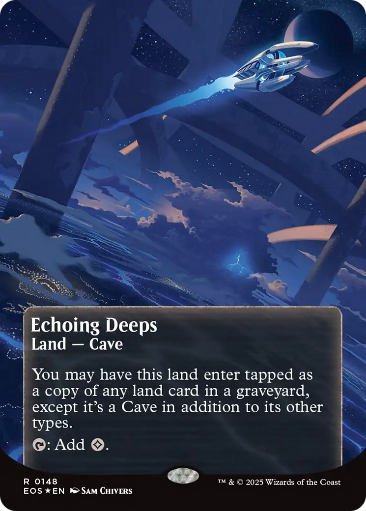 Echoing Deeps (0148) (Borderless) (Galaxy Foil) [Edge of Eternities: Stellar Sights] | Card Merchant Takapuna