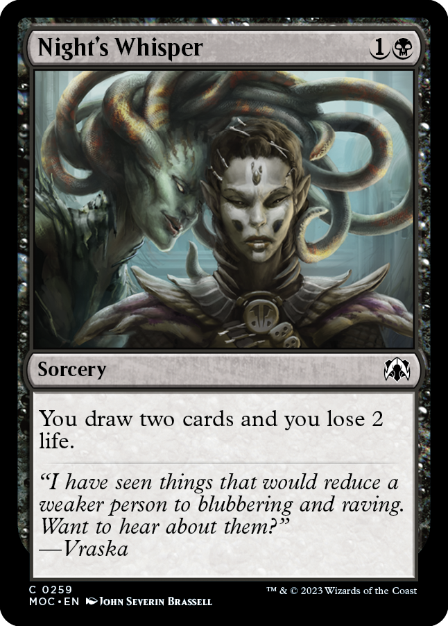Night's Whisper [March of the Machine Commander] | Card Merchant Takapuna
