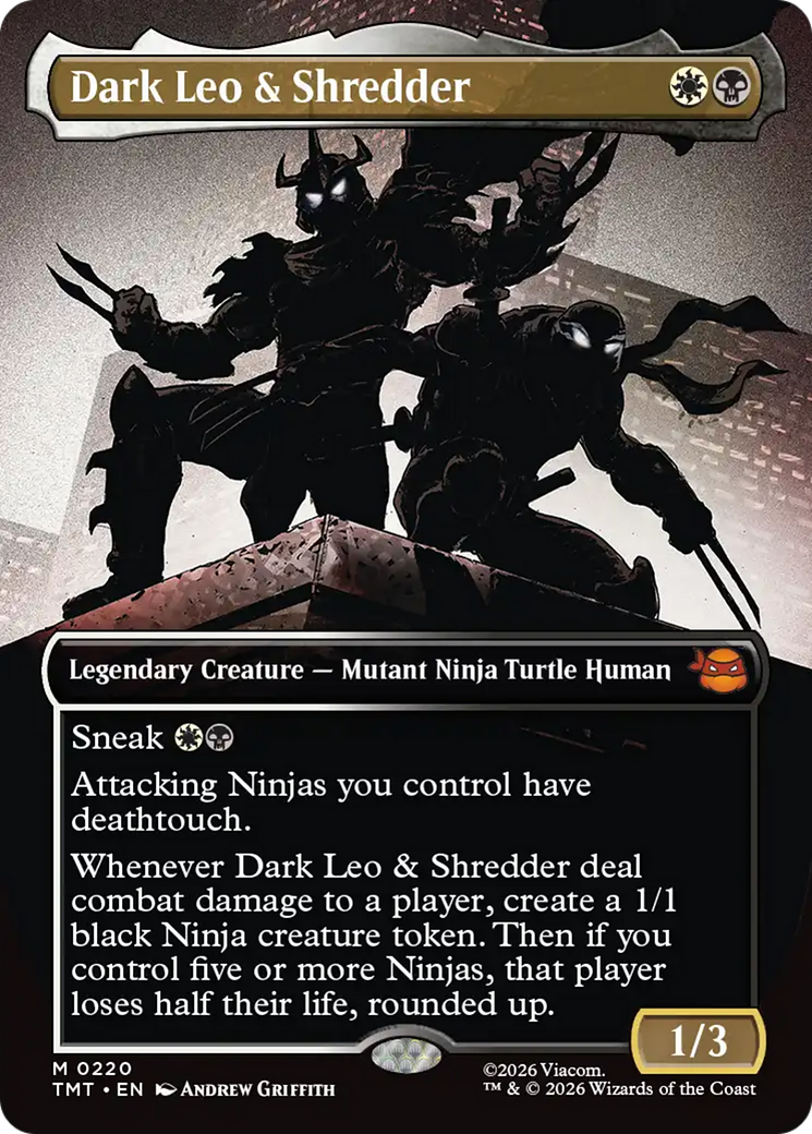 Dark Leo & Shredder (Borderless) [Teenage Mutant Ninja Turtles] | Card Merchant Takapuna