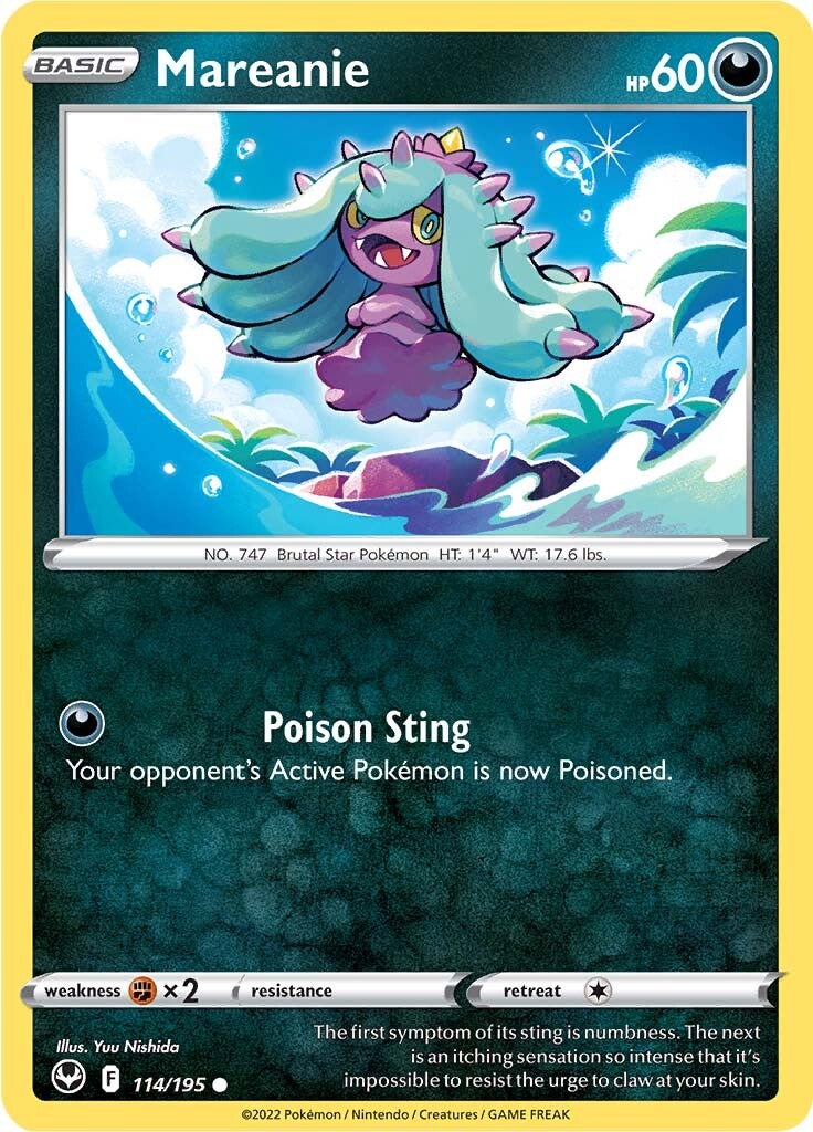 Mareanie (114/195) [Sword & Shield: Silver Tempest] | Card Merchant Takapuna