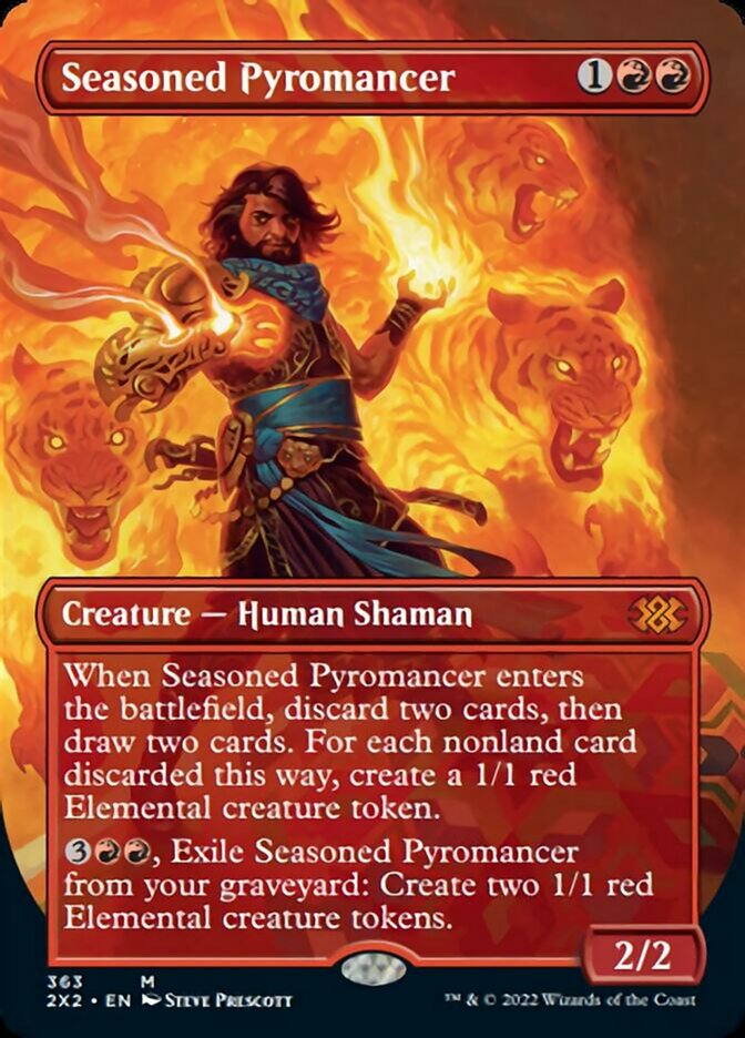 Seasoned Pyromancer (Borderless Alternate Art) [Double Masters 2022] | Card Merchant Takapuna