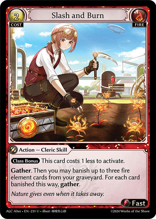 Slash and Burn (231) [Alchemical Revolution Alter Edition] | Card Merchant Takapuna