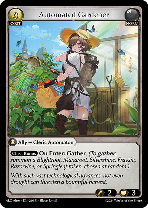 Automated Gardener (216) [Alchemical Revolution Alter Edition] | Card Merchant Takapuna