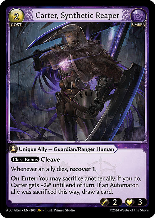 Carter, Synthetic Reaper (203) [Alchemical Revolution Alter Edition] | Card Merchant Takapuna
